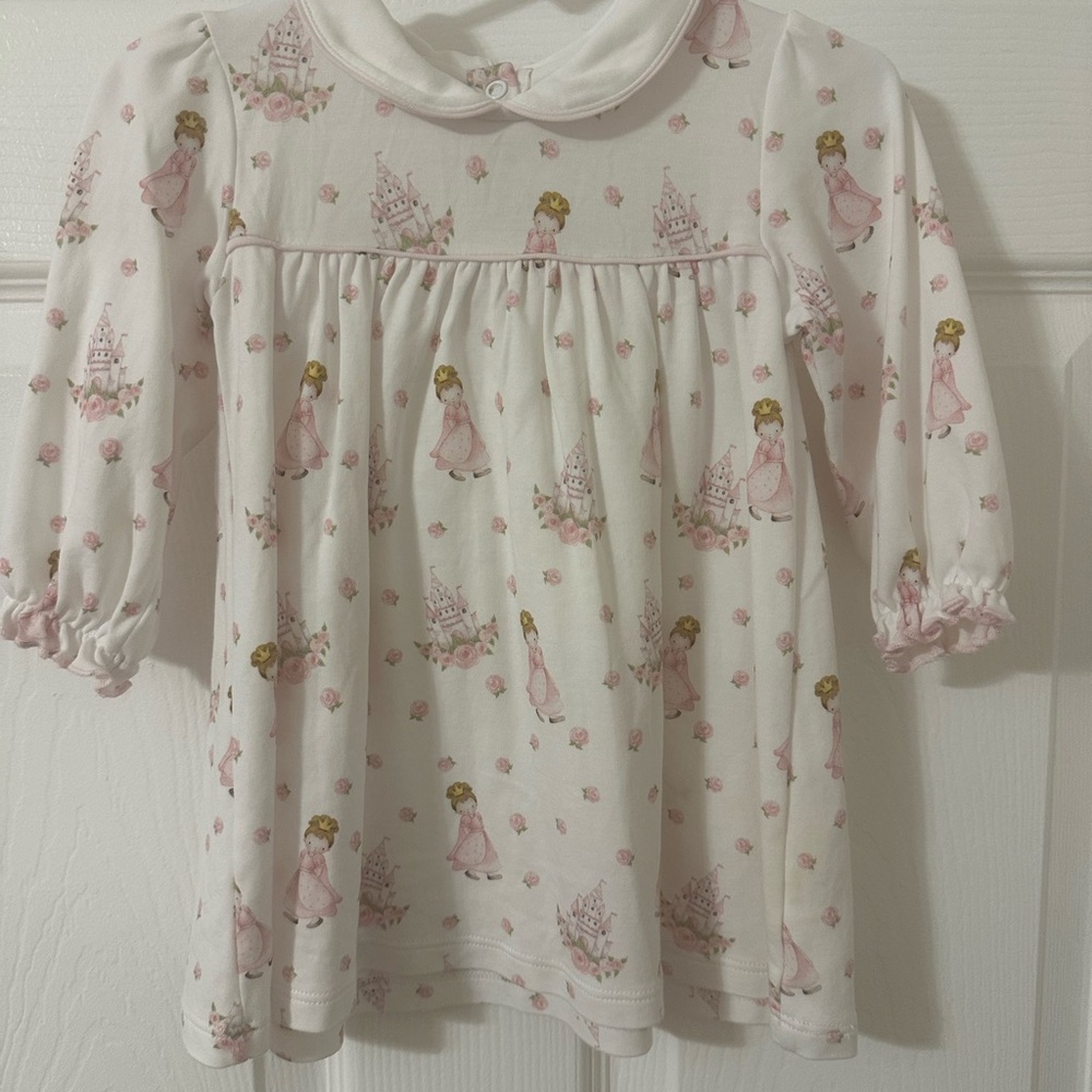Pink Princess Print Baby Dress